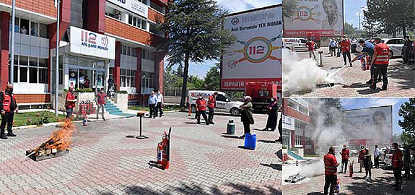 112 Acil Çağrı Merkezi personeline yangın eğitimi verildi