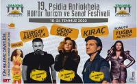  Psidia Antiokheia Kültür Sanat ve Turizm Festivali'nin Program akışı