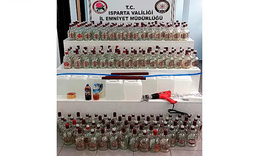  150 litre SAHTE ALKOL yapımında kullanılabilecek malzeme ele geçirildi